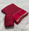 Pure Viscose Georgette saree with lurex thread chex weaving all over Saree With satin borderComes with viscose georgette Blouse