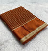 Pure Viscose Georgette saree with lurex thread chex weaving all over Saree With satin borderComes with viscose georgette Blouse