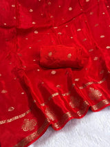 Crown Crepe 👑👑 soft Viscose Crepe silk fabric with jacquard crown figure design in panel and body with running blouseFabric is pure and too soft