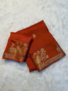 Soft Viscose Khadi silk fabric with zari border both side jacquard horse figure design in panel all over with running blouse Partywear trending saree