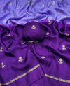 Viscose Khadi Georgette fabric with satin border both side jacquard leaffigure design all over with running blouse Shaded colour combinations Partywear trending saree