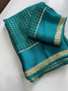 Viscose Georgette saree with zari chex weaving all over Saree and satin borderComes with running viscose georgette Blouse