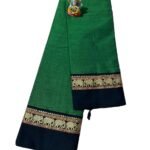 NARAYANPETH Temple border with Stripe pallu and Running blouse