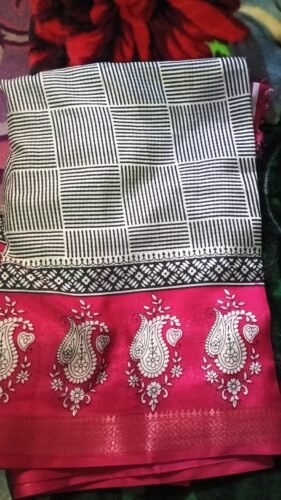 Dola sarees with contrast pallu and blouse photo review