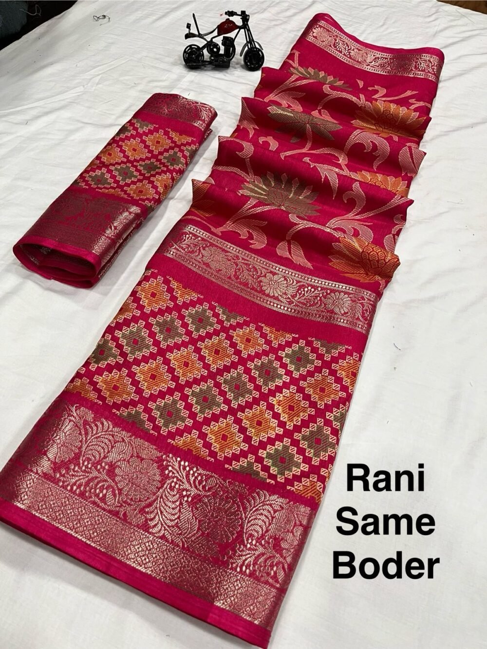 Soft Dola Jacquard sarees   with a nice floral design all over the body of the saree.. Rich Contrast long Border with zari weaving.. with lovely colour and combinations..  Contrast Rich pallu  and contrast BLOUSE as in pic