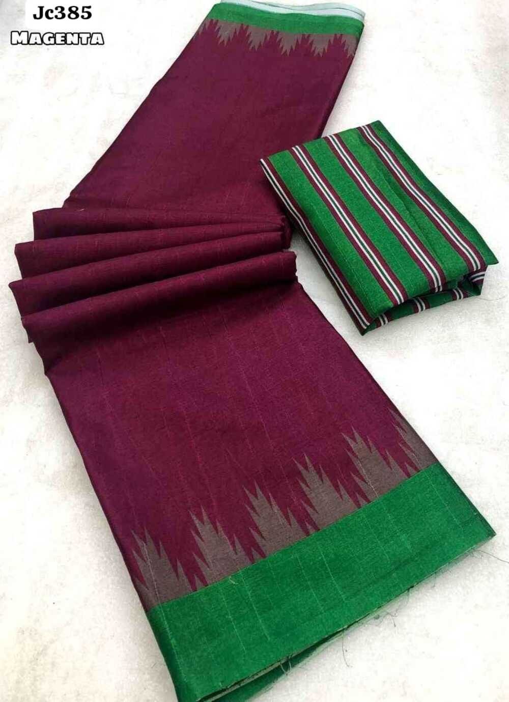 Tussar silk temple border style digital printed saree Blouse - printed blouse