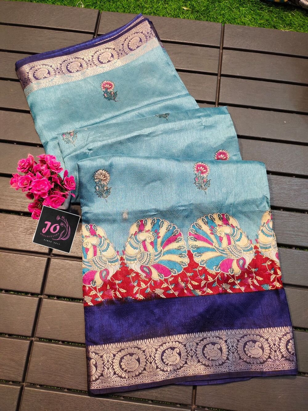 Dupion dola crape self-Jacquard weaving allover.. with pallu and blouse