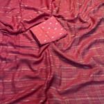 Viscose Georgette Zari lining  Pure viscose georgette saree with zari lining weaving in body and leaf design jacq border  With lining zari pallu  Paired with matching pure viscose silk blouse