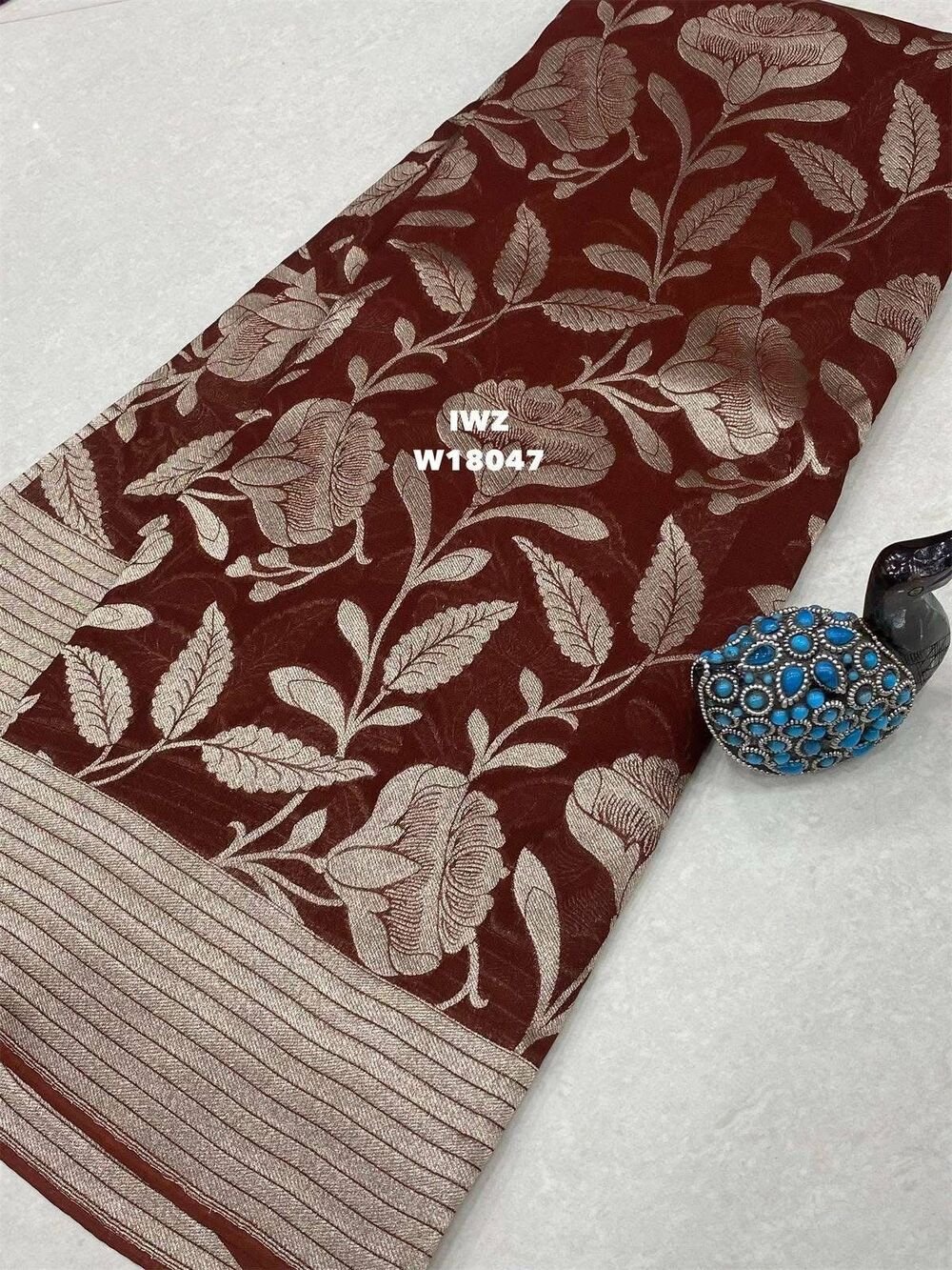 raw silk saree woth beutiful silvier weaving all Over saree with viscose thresd weaved patta Rich weaved pallu Teamed with running blouse