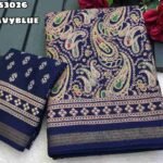 New Soft Mul Cotton Ajrakh Print Saree With Zari Weaving Border  Blouse - Printed Blouse    