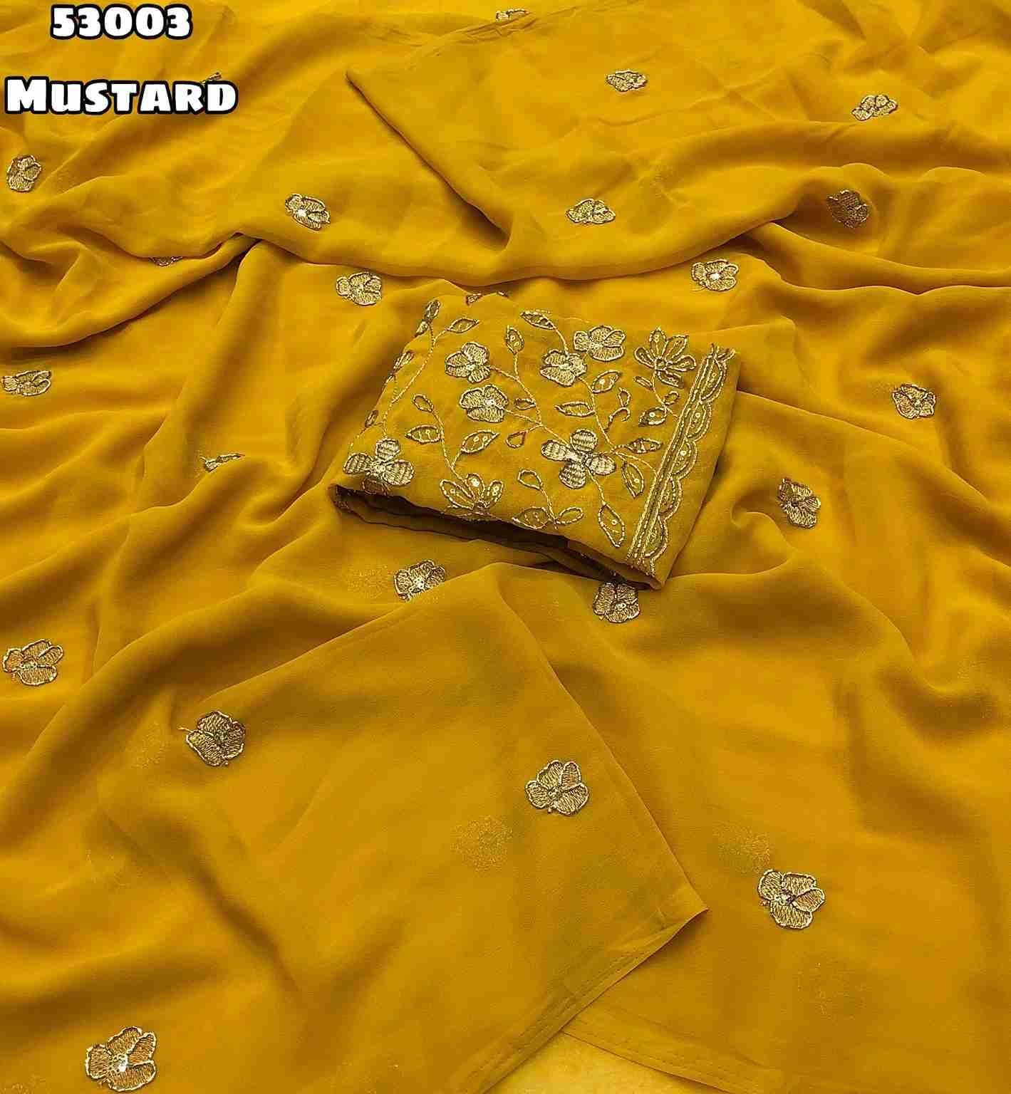Faux Georgette Embroidery & Walmoti Cutdana Work Butta Blouse - Embroidery Work Blouse